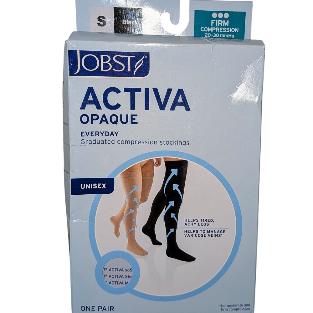 Jobst Activa Opaque Compression Stockings Black Small Firm 20-30 mmHg Unisex NIB